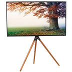 VIVO Artistic Easel 45 to 65 inch LED LCD Screen, Studio TV Display Stand, Adjustable TV Mount with Swivel and Tripod Base, Black Bracket, Dark Walnut Legs, STAND-TV65A - color: Black - Treated Wood