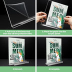 Acrylic Sign Holder 4x6, 21 Pack Clear Table Menu Vertical Double Sided Display, Plastic Menu Stand Paper Holder Suitable for Restaurants Office Store Show Fair - color: Vertical 21 Pack 4x6