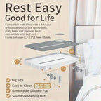 Bedside Shelf for Dorm Room Bunk Bed & Top Bunk, College Dorm Room Essentials, Bedside Caddy, Clip on Floating Desk Tray, Bed Side Table Storage, Loft Nightstand Decor - Cable Catch, Black。