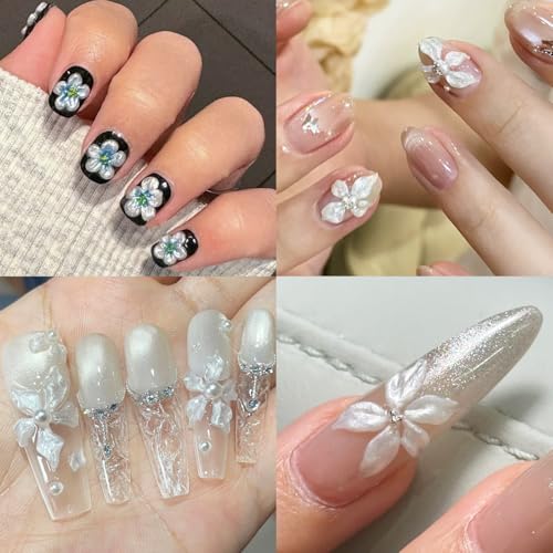 Fcozpjk Solid Builder Gel for Nails, Pearly White & Clear Solid Builder Gel Non-Sticky Hard Gel for Nails with Silicone Carving Pen 3D Sculpting Gel Iridescent Nail Gel Manicure Salon Supplies - color: 01-04