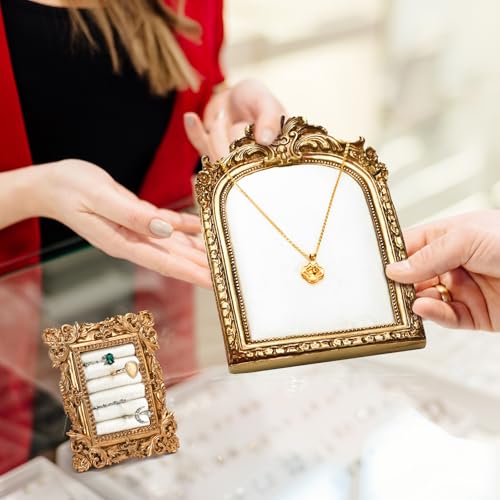 Liliaafar 2 Pcs Vintage Ring Holder Jewelry Display Stand for Vendors Necklace Jewelry Organizer with Velvet Backing for Women Engagement Wedding Anniversary(Classic,White) - color: White, style: Classic
