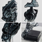 XINXUAN 3PCS Thinker Statue Set : Silence is Gold Abstract Art Statue- Modern Home Resin Sculpture, Piano, Desktop, Office, Study Decoration (Smoke Grey) - color: Smoke Grey
