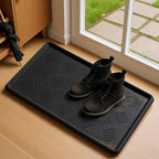 HIYARD Rubber Boot Tray, Shoe Tray for Entryway, Multipurpose Boot Mat, Shoe Mat Indoor and Outdoor, 16x27.5,Black