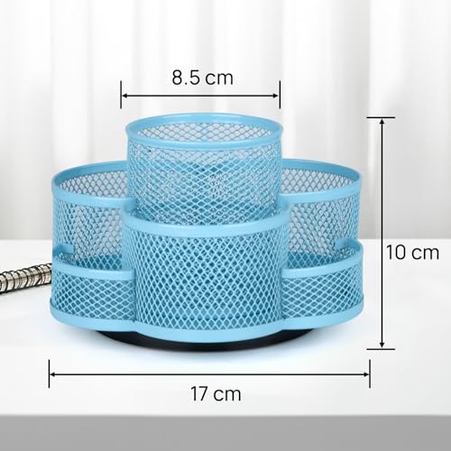 Topwey Pen Holder for Desk, Rotating Pencil Holder, Cup Holder for Desk Office, Pen Organizer (Sky Blue) - color: Sky Blue
