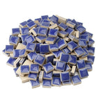 Mosaic Tiles for Crafts Blue, Glazed Porcelain Tiles,300g/200pcs Ceramic Tile Mosaic Pieces,Square Shapes(12mm),Design for Mosaic Making Projects - color: Blue