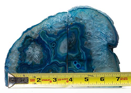 Agate Bookend with Rubber Bumpers Plus (3.5-6 lb, Blue) - color: Blue, size: 3.5 - 6 lb