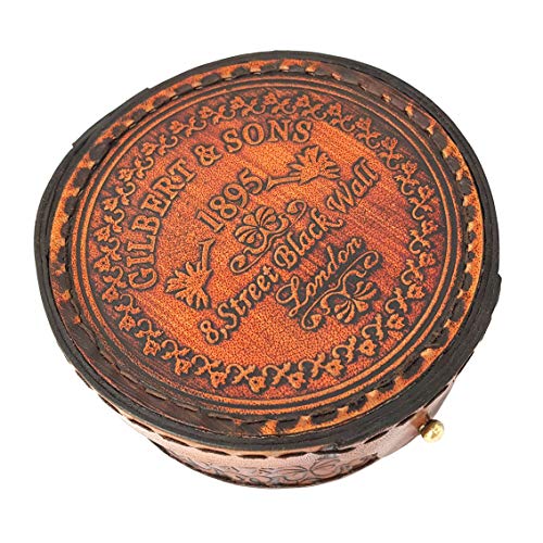 Brass Nautical - Antique Brass & Copper Sundial Compass, Sundial Clock in Box Gift Sun Clock Ship Replica Watch