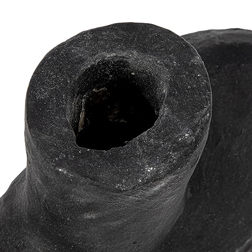 Modern Abstract Decorative Paper Mache Vase, Black (Each Will Vary) - color: Black