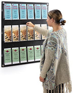 Displays2go Wall Mount Acrylic Brochure Holder, 9-18 Adjustable Pockets, Tiered Design - Black (2RP9BLK) - color: Black, size: 9 Pockets