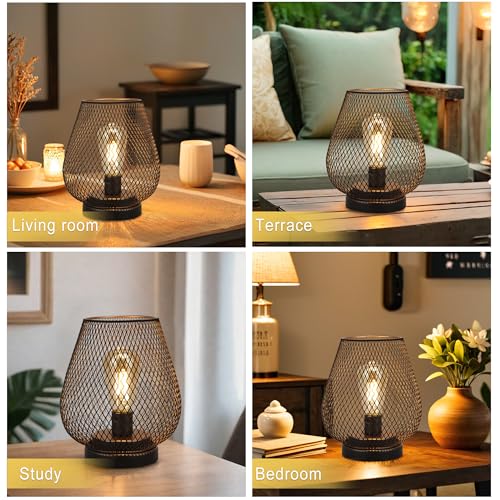 JHY DESIGN Set of 2 Metal Cage LED Lantern Battery Powered Cordless Accent Light with LED and 6-Hours Timer Great for Weddings Parties Patio Events for Indoors Outdoors - style: Set of 2 6-Hours Timer