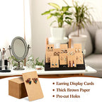 Blulu 31 Pack Wooden Earring Display Stand 7 Slots jewelry Display Holder with Earring Card for Selling Vendors Retail Show - color: Black Gray