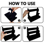 LuiceABC Bracelet Display Stand, 3 Tiers Black Velvet Soft T Bar Bracelet Holder Jewelry Watch Tower Organizer