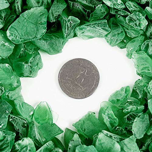 CYS EXCEL Frosted Green Sea Glass (1 LB, Approx. 1.5 Cups) | Multiple Color Choices Crushed Glass Vase Filler | Aquarium Nautical Decor for Art Crafts - color: Frosted Green, size: 1 LB