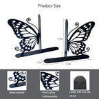 Metal Butterfly Bookends Cute Book Ends for Home Office Decor Bookshelf Decor Accessories Ideal Gift for Book Lovers(Black)