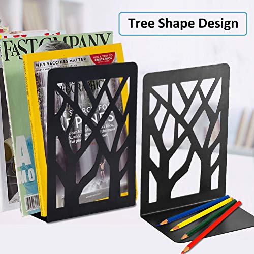 Book Ends, Bookends, Bookends for Shelves, Bookend, Book Ends for Heavy Books, Black Metal Book Shelf Holder Home Decorative, Book Stoppers for Shelves 3 Pair - size: Black-3 Pair