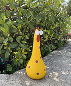 Tellme Long Neck Chicken Statue, Resin Rooster Sculpture, Creative Crafted Art Figurines, Funny Outdoor Decor, Cute Cock Decoration for Lawn, Yard, Office, Home, Weird Garden Gifts (1 PC)