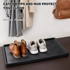HIYARD Rubber Boot Tray, Shoe Tray for Entryway, Multipurpose Boot Mat, Shoe Mat Indoor and Outdoor, 16x27.5,Black