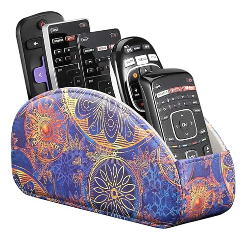 TV Remote Control Holder with 5 Compartments,Pu Leather Remote Caddy/Box/Tray Bedside Table Desk Storage Organizer for DVD, Blu-Ray, Media Player, Heater Controllers and Cosmetics Office Supplies - color: Pinion, size: Small