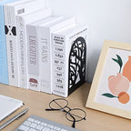 EOOUT Bookends for Shelves Decorative, 5 Pairs of Tree Bookends Supports, Black Metal Book Stoppers for Heavy Books, Heavy Duty Book Ends for Home Office School.