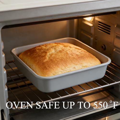 Non-Stick Square Cake Pan 9x9, Non-Toxic Lnorganic Ceramic Coating, Ceramic Square Baking Pan, Brownie Pan for Oven - size: cake pan 9x9"