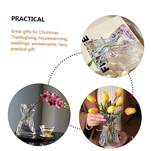 Alipis Glass Floral Vase Abstract Art Large Size Home Decor Centerpiece for Table