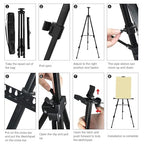 RRFTOK Art Painting Display Easel Stand,72Inches Portable Adjustable Metal Tripod with Artist Easels for Canvases Height from 22-72”for Table-Top/Floor Paint and Displaying,Black - style: 72BL 1-pack