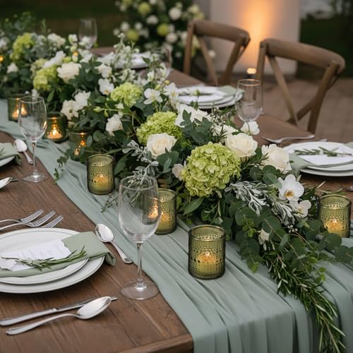 30 Pcs Green Votive Candle Holders, Glass Tea Lights Holder with Polka Dot Embossed, Vintage Candle Holder for Weddings, Home Decor, Baby Shower, Special Occasions - color: Green
