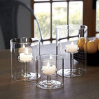 Set of 3 Cylinder Glass Decorative Hurricane Candle Holder Clear Votive Candle Holders Table Centerpieces for Dining Room Wedding Parties Home Decorations - size: Size.01
