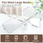 Acrylic Book Stand 12×8×6, Clear 8 mm Thick Book Holder & Display Stand for Cookbooks, Bibles, Art Books, Recipe Books, Photo Albums, Desk Reading & Coffee Table Décor - size: 8mm Thick-12*8*6in