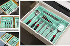 Simple Houseware Expandable Kitchen Drawer Flatware Organizer, Turquoise - color: Turquoise