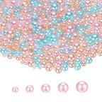 PATIKIL 1000 Pcs No Hole Pearls, 3mm 4mm 5mm 6mm 8mm Mini Round Faux Pearl for Art Crafts Jewelry Making Nail Vase Filler Birthday Wedding Party, Blue/Pink - color: Blue/Pink