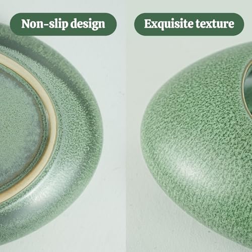Flower Frog Vase Kit, Ikebana Arrangement Ceramic Bowl Flower Frog Water Drop Flower Pot Flower Arrangement Vase Kit (Green Large Size) - color: Green Large Size