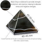 Amazing Gemstone Black Onyx Pyramid Crystal Healing Stones - 2" Great Pyramid Figurine of Natural Stone Pyramid for Meditation, Reiki, Chakra Balancing and Crystal Pyramids Grid - color: Black Onyx