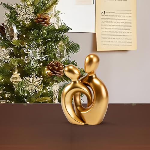 Couples Gift Statues, Anniversary Wedding Gift for Men Women Gold DecorTable Centerpieces TV Stand Bookshelf Knick Knacks Modern Decor Figurines Anniversary Women Gift Valentine's Day Gift