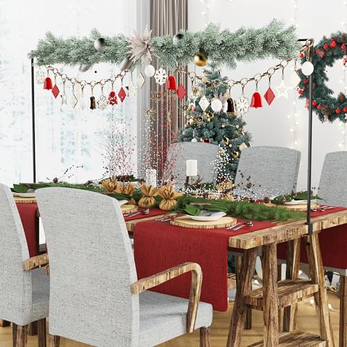 Over The Table Rod Stand with Clamps Adjustable 13''-42'' Tall 29"-98" Length Black Table Arch Hanging for Wedding Birthday Party Halloween Christmas - color: Black