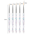 Nail Dotting Tools Kit - 10 Pcs, 5 Double-end Tools, 5 Nail Liner Brushes - color: c-10pcs