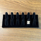 Ring Display, Black Velvet 12-Finger Ring Holder Stand, Jewelry Display for Vendors Retail, Ring Organizer for Girls Dresser