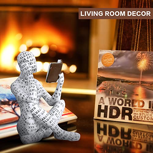 Reading Lady Statue, Lady Statue Decorative Female Figurine Thinker Statue Aesthetic Sculpture for Room Decor, Bookshelf, Desk, Modern Abstract Decor (F) - style: F