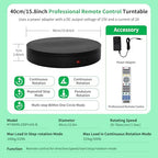 Remote-Controlled Motorized Turntable,Heavy Duty Motorized Rotating Display Stand,Speed-Adjustable Rotating Platform,Multi-Mode Photography Turntable for 3D Scan,Showcase(15.8in/Black) - size: 15.8inch/Black/500Lbs Load