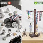 Baseball and Softball Jewelry Organizer, Wooden Baseball Stand and Display Holder for Championship Ring & Drip Necklace, Ring Display Holder , Baseball Accessories Decor, Gift for Athletes and Fans
