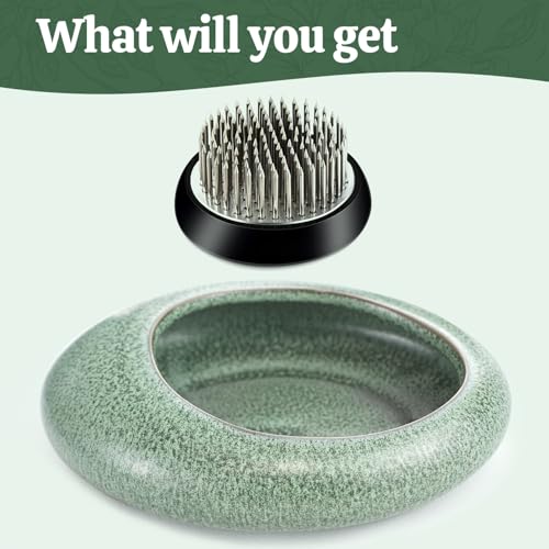 Flower Frog Vase Kit, Ikebana Flower Arrangement Ceramic Water Drop Flower Pot Flower Frog Flower Arrangement Vase Kit (Green Small Size) - color: Green Small Size
