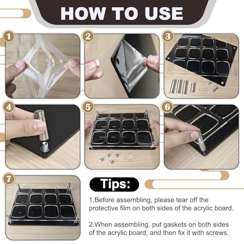 12 Shot Holder Tray Acrylic Shot Tray Clear Wine Glass Organizer Wine Display Holder Cups Display Accessories for Party, Bar, Club,Square Hole: 1.96 Inch - style: 1.96 inch square hole - 3x4 arrangement (12 Holes)