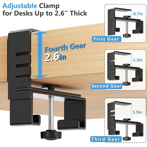 Litwaro Under Desk Cable Management Tray No Drill, 40.6" Cord Organizer with Clamp for Standing Desk, Premium Fabric Cable Tray with Wire Management for Office Home, Black - color: Black, size: Extra Large (40.6"L x 5.9"W)