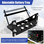 Metal Steel Battery Mounting Trays - Fits up to 10.63"×7.06"×7.5", Anti-Rust Corrosion for Cars, Trucks, Boats, RVs, Pickup,and Trailersr,Easy Bolt-In Battery Tray