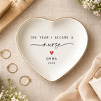 LullabyMall Luxury Custom Nurse Ring Dish, Personalized New Nurse Gift for Women, Nursing Medical School Graduation Gift, RN Gifts, Nurse Appreciation Gift 4 - color: Round