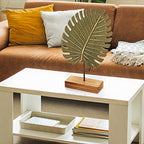 Elements 7x2.25x11.5 Inch Metal Green Leaf Tabletop Decor