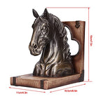 MINGZHE Horse Head Art Bookends Horse Head Sculpture Multifunctional Horse Head Sculpture Resin Horse Bookends Horse Bookends Horse Wall Art for Home Living Room(BS20900 Bronze Horse (Single))