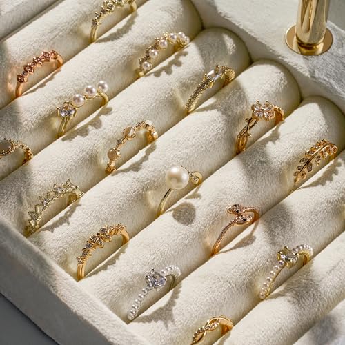 bussdis 3 Tier Bracelet Holder Display - Detachable T Bar Beige Velvet Bracelet Holder, Jewelry Holder Organizer for Bracelet, Necklace, Earrings, Rings - color: Beige, size: Large
