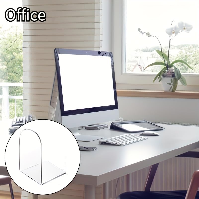 1PC Transparent Acrylic Bookends Stand Bookshelf Desktop Decorative Storage Rack Bookend Book Holder Organizer School Stationery