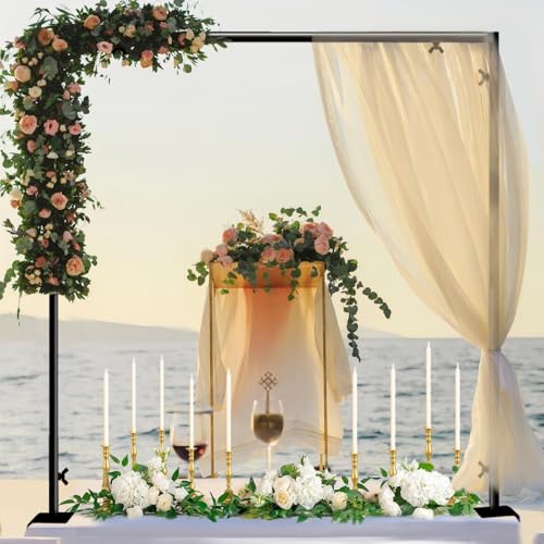 Over The Table Rod Stand with Clamps Adjustable 31"-110'' Length 31"-64" Height Table Balloon Arch Stand with Storage Bag Metal Decorating Rod for Table Hanging - color: Black